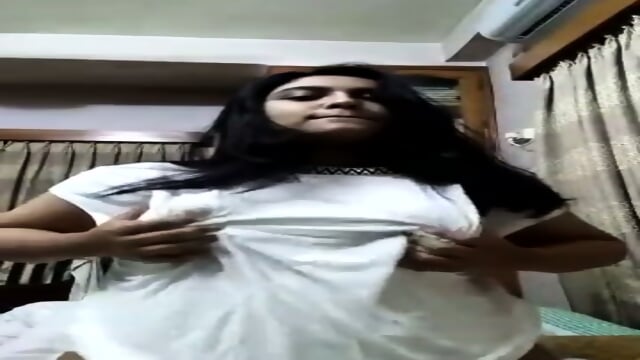 Bangladeshi Bitch Stripping and Massaging Her Boobs